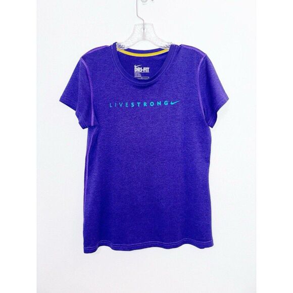 Women’s Nike Dri-Fit LiveStrong Purple Shirt Size Medium - Picture 1 of 4